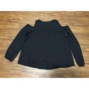 Collective Concepts Large Black Cold Shoulder Long Sleeve Top